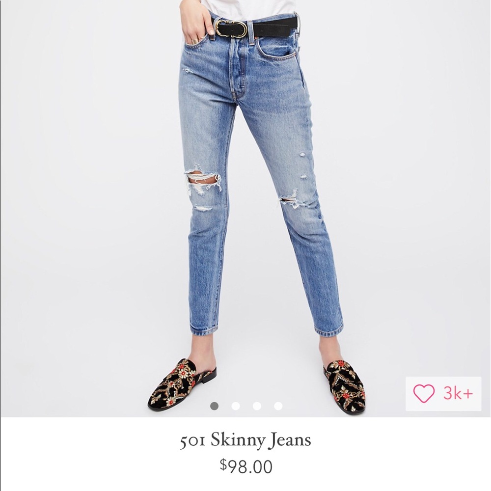 Levi’s 501 Skinny jeans “old hangouts”